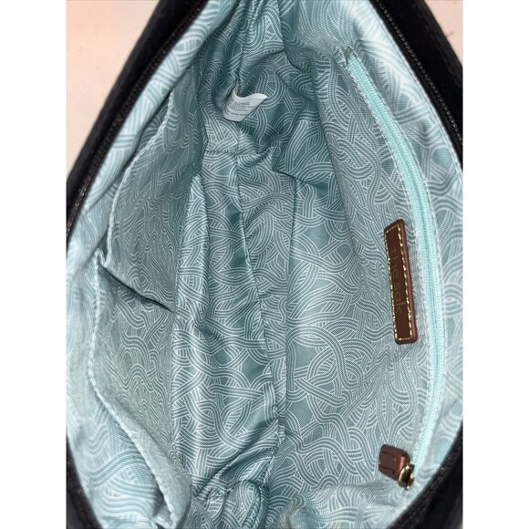 The Sak Indio Black Vintage Finish Leather Hobo Boho Shoulder Bag‎ Charm Braided - Picture 10 of 15